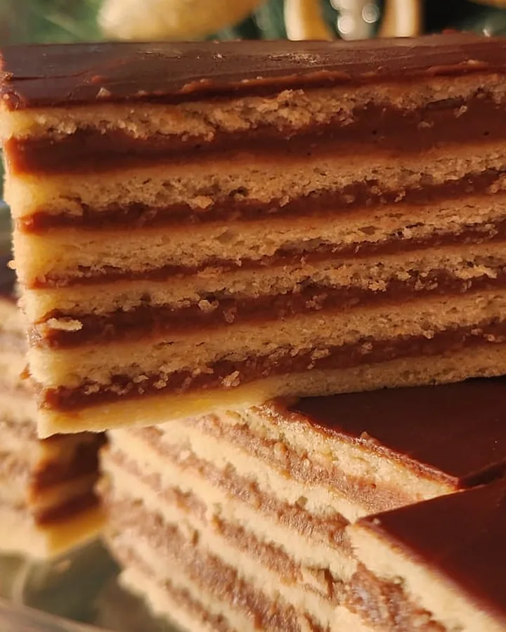 Mađarica, a traditional Croatian chocolate layer slice, handmade in West Auckland